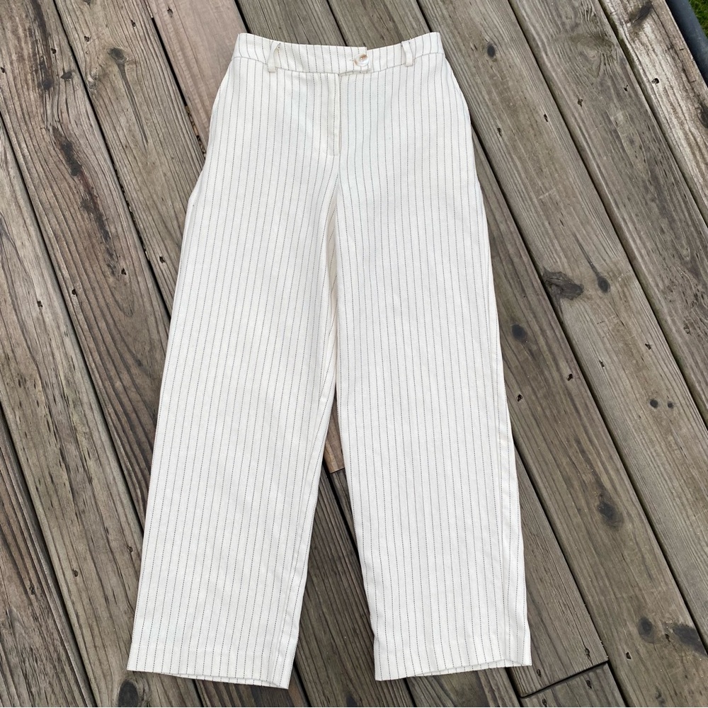 Jason Wu Pinstripe Wide Leg Trouser Pants